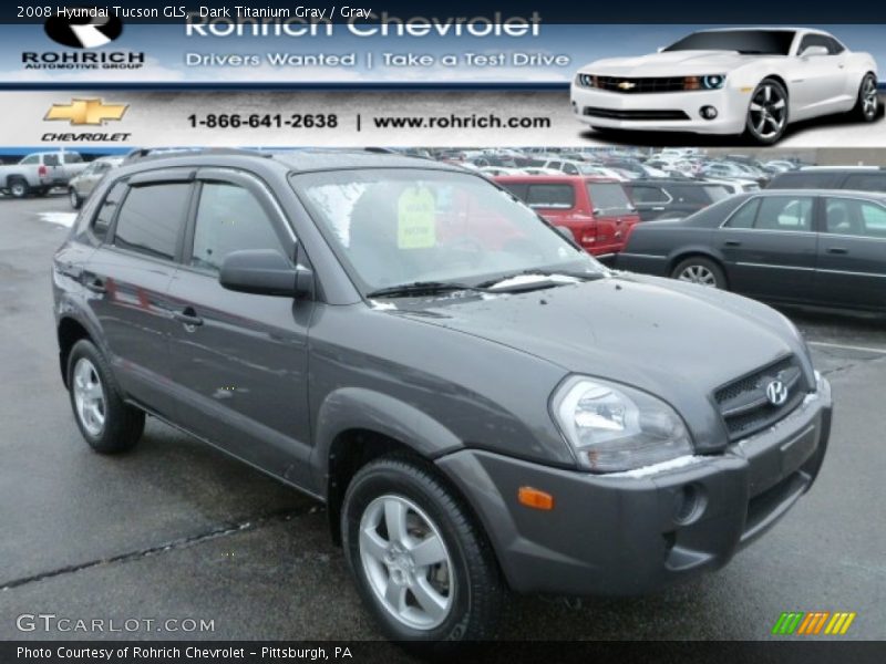 Dark Titanium Gray / Gray 2008 Hyundai Tucson GLS