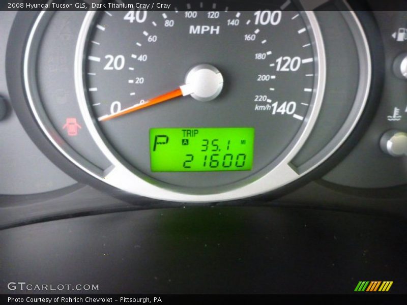 Dark Titanium Gray / Gray 2008 Hyundai Tucson GLS