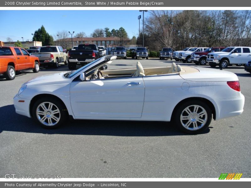 Stone White / Medium Pebble Beige/Cream 2008 Chrysler Sebring Limited Convertible