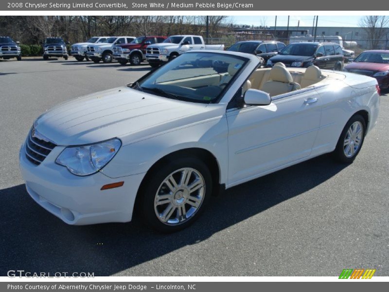 Stone White / Medium Pebble Beige/Cream 2008 Chrysler Sebring Limited Convertible