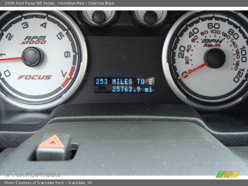Vermillion Red / Charcoal Black 2008 Ford Focus SES Sedan
