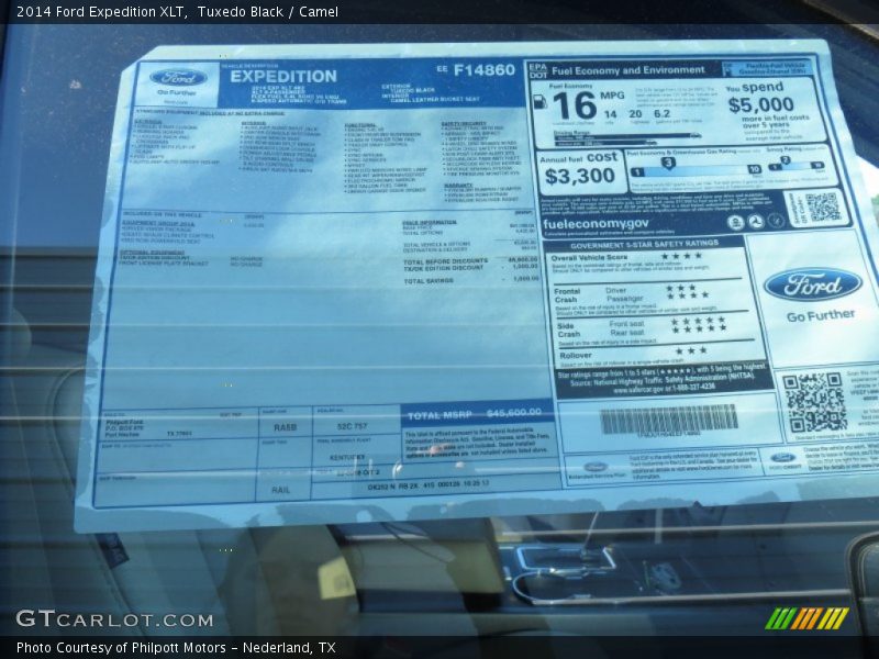 Tuxedo Black / Camel 2014 Ford Expedition XLT