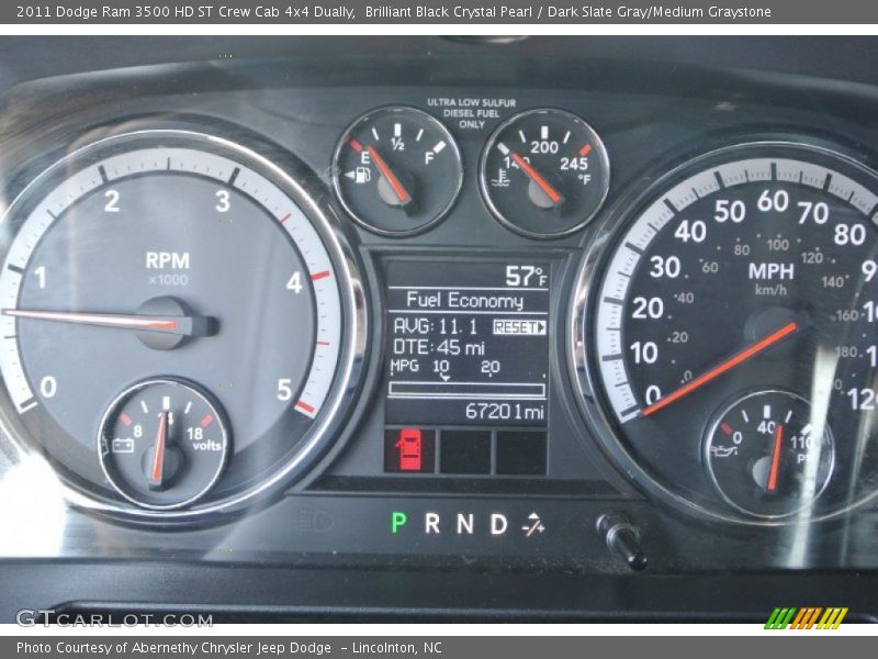 Brilliant Black Crystal Pearl / Dark Slate Gray/Medium Graystone 2011 Dodge Ram 3500 HD ST Crew Cab 4x4 Dually