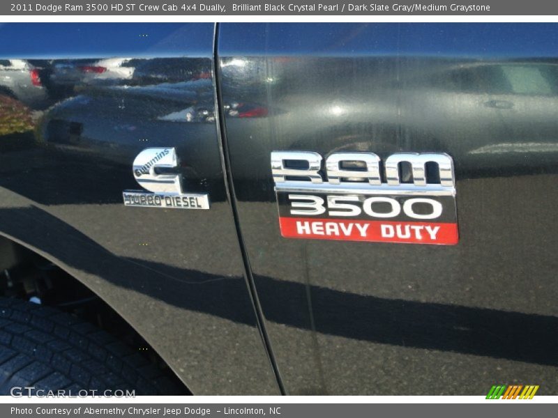Brilliant Black Crystal Pearl / Dark Slate Gray/Medium Graystone 2011 Dodge Ram 3500 HD ST Crew Cab 4x4 Dually