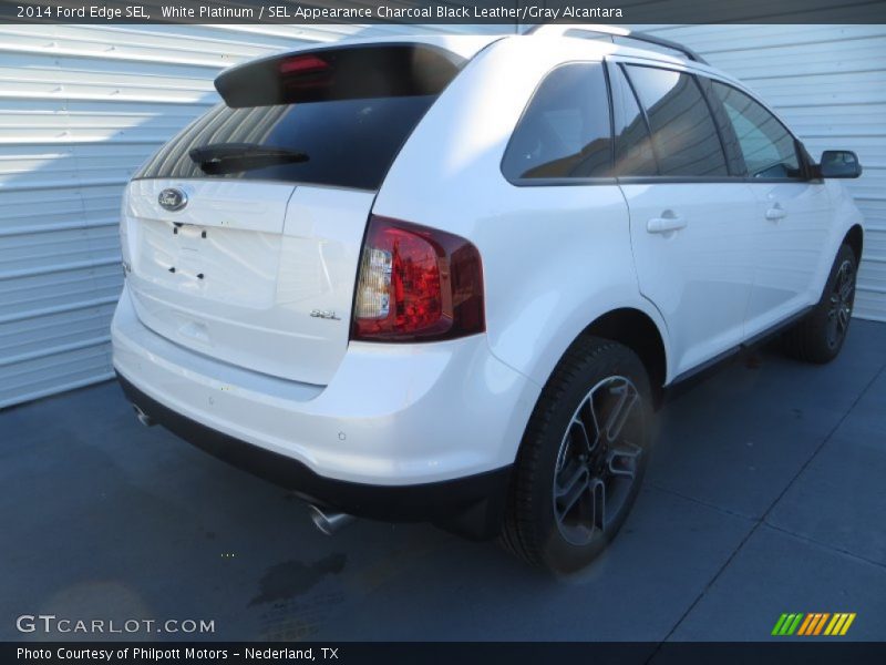 White Platinum / SEL Appearance Charcoal Black Leather/Gray Alcantara 2014 Ford Edge SEL