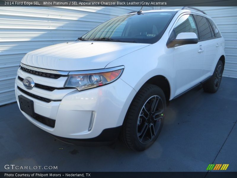 White Platinum / SEL Appearance Charcoal Black Leather/Gray Alcantara 2014 Ford Edge SEL