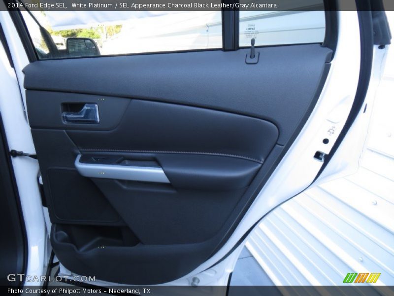 White Platinum / SEL Appearance Charcoal Black Leather/Gray Alcantara 2014 Ford Edge SEL