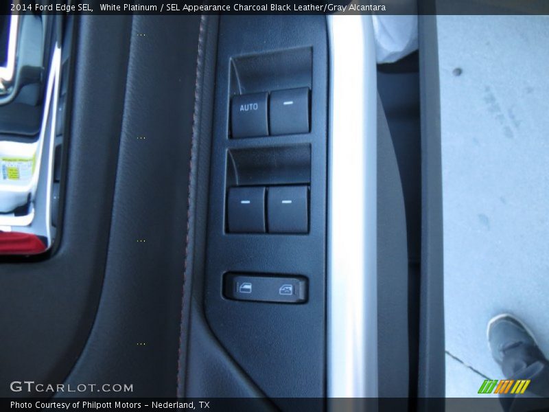 White Platinum / SEL Appearance Charcoal Black Leather/Gray Alcantara 2014 Ford Edge SEL