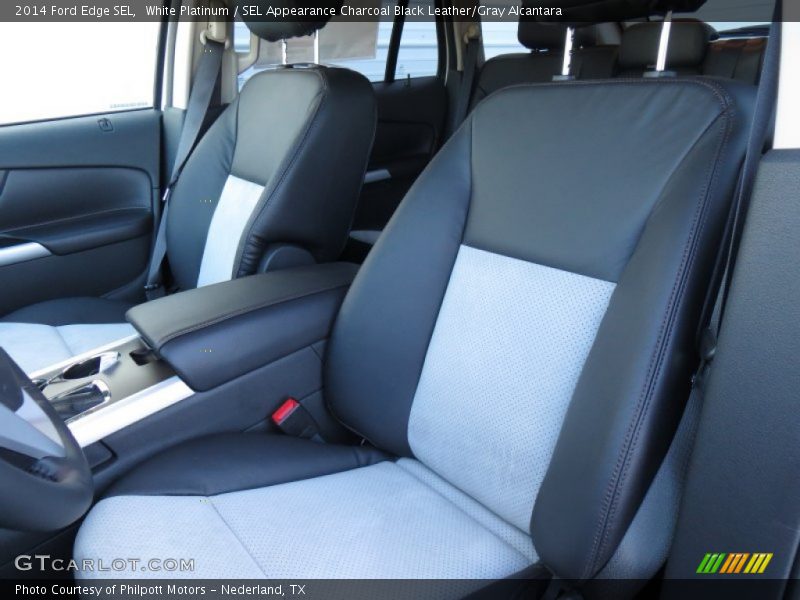 White Platinum / SEL Appearance Charcoal Black Leather/Gray Alcantara 2014 Ford Edge SEL