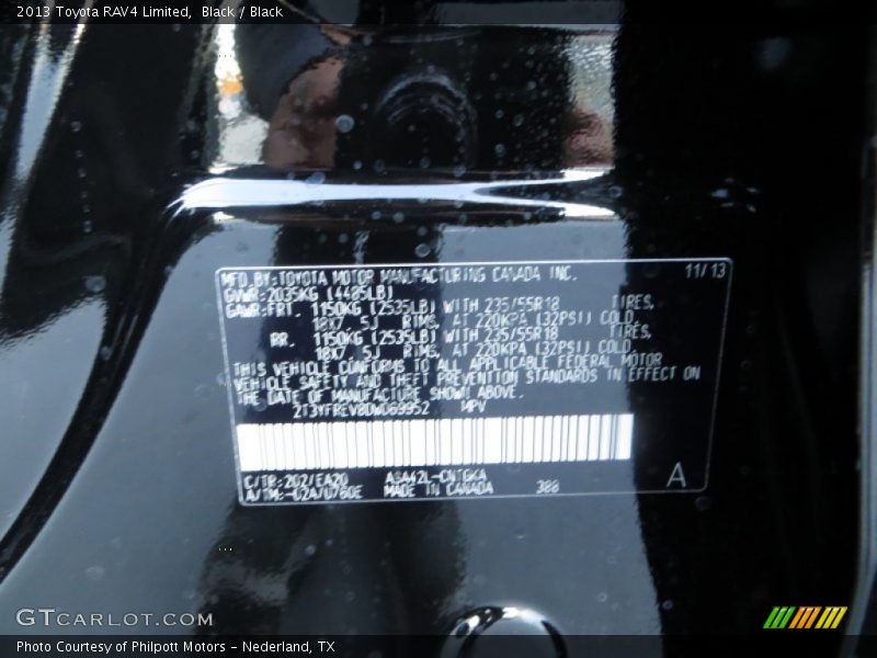 Black / Black 2013 Toyota RAV4 Limited