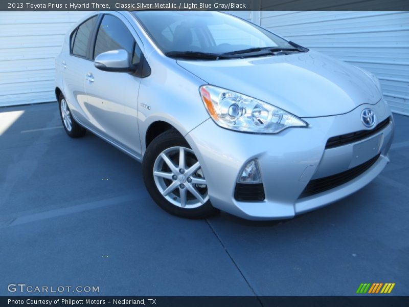 Classic Silver Metallic / Light Blue Gray/Black 2013 Toyota Prius c Hybrid Three