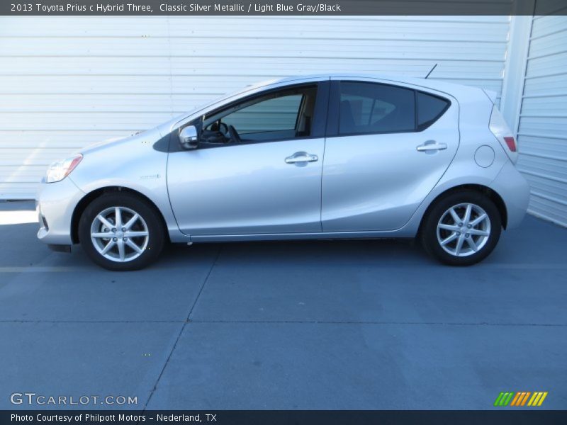 Classic Silver Metallic / Light Blue Gray/Black 2013 Toyota Prius c Hybrid Three