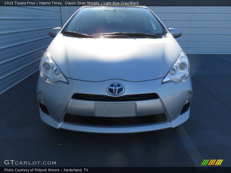 Classic Silver Metallic / Light Blue Gray/Black 2013 Toyota Prius c Hybrid Three