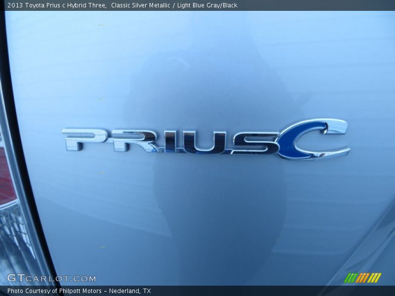 Classic Silver Metallic / Light Blue Gray/Black 2013 Toyota Prius c Hybrid Three