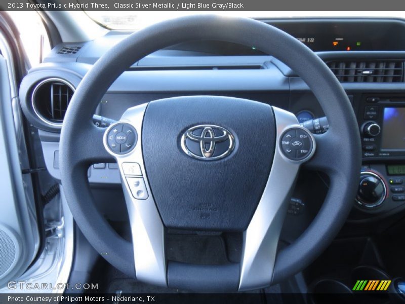 Classic Silver Metallic / Light Blue Gray/Black 2013 Toyota Prius c Hybrid Three