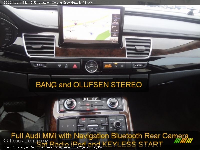 Oolong Grey Metallic / Black 2011 Audi A8 L 4.2 FSI quattro