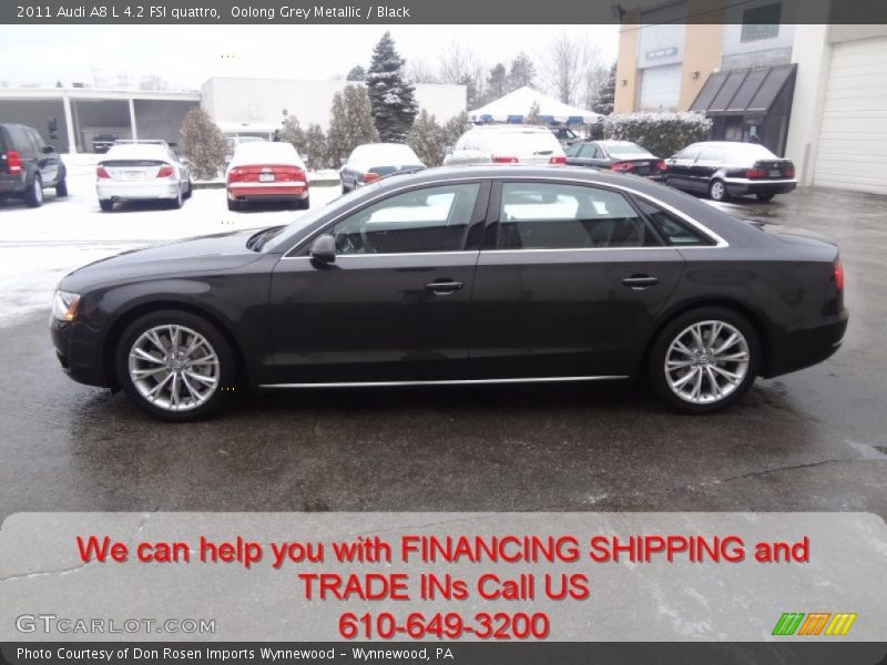 Oolong Grey Metallic / Black 2011 Audi A8 L 4.2 FSI quattro