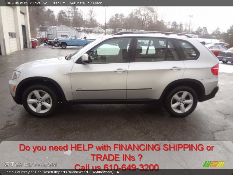 Titanium Silver Metallic / Black 2009 BMW X5 xDrive35d