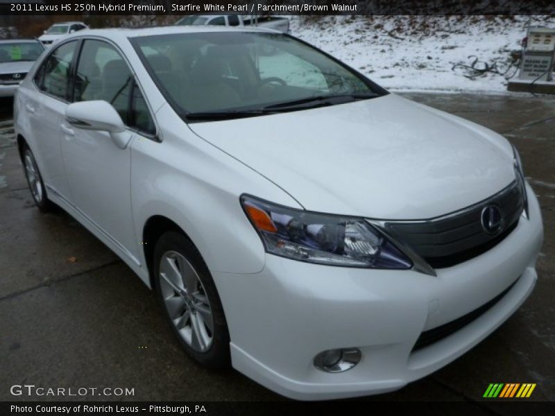 Starfire White Pearl / Parchment/Brown Walnut 2011 Lexus HS 250h Hybrid Premium