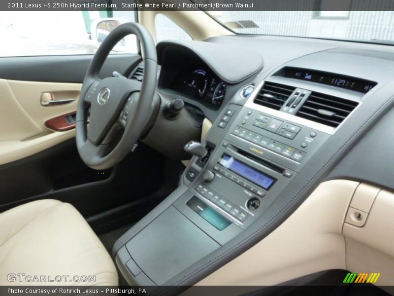 Starfire White Pearl / Parchment/Brown Walnut 2011 Lexus HS 250h Hybrid Premium