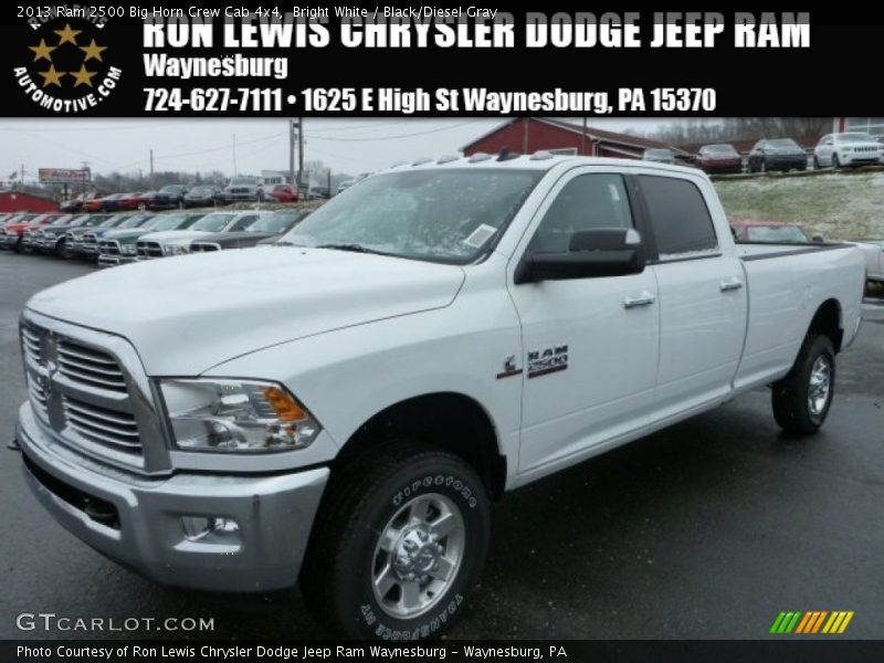 Bright White / Black/Diesel Gray 2013 Ram 2500 Big Horn Crew Cab 4x4