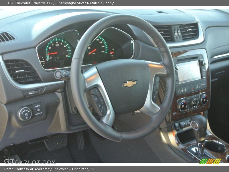 Champagne Silver Metallic / Ebony 2014 Chevrolet Traverse LTZ