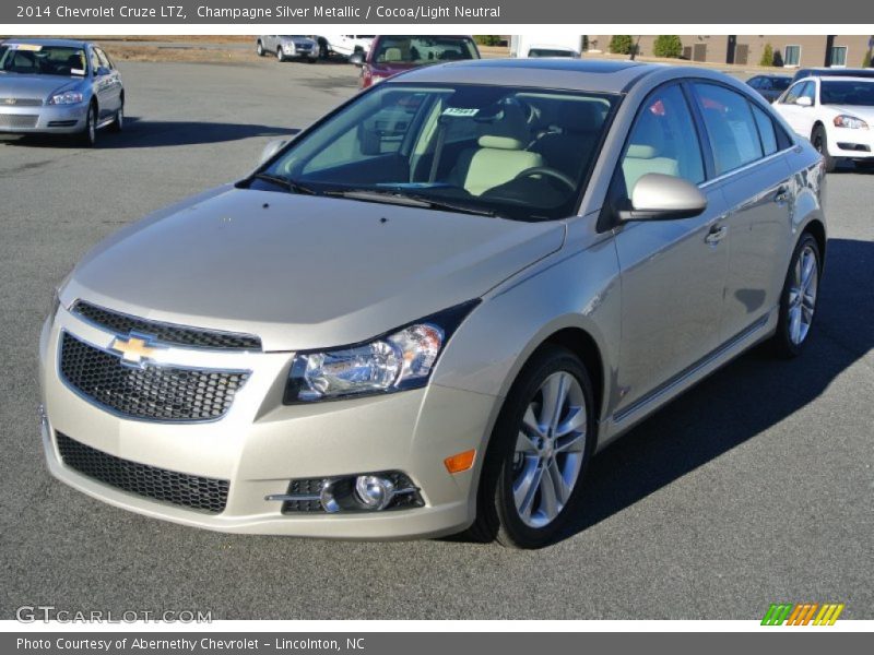 Champagne Silver Metallic / Cocoa/Light Neutral 2014 Chevrolet Cruze LTZ