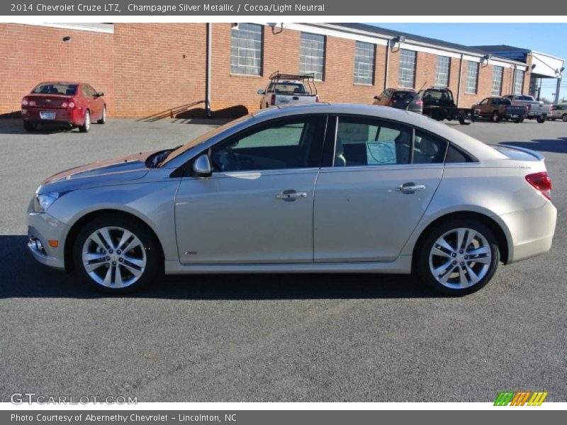 Champagne Silver Metallic / Cocoa/Light Neutral 2014 Chevrolet Cruze LTZ