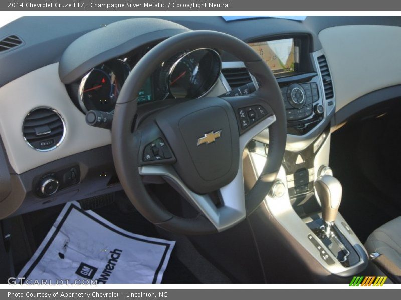 Champagne Silver Metallic / Cocoa/Light Neutral 2014 Chevrolet Cruze LTZ