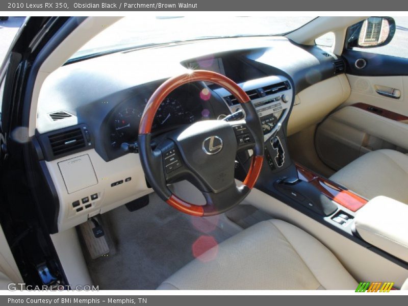 Obsidian Black / Parchment/Brown Walnut 2010 Lexus RX 350