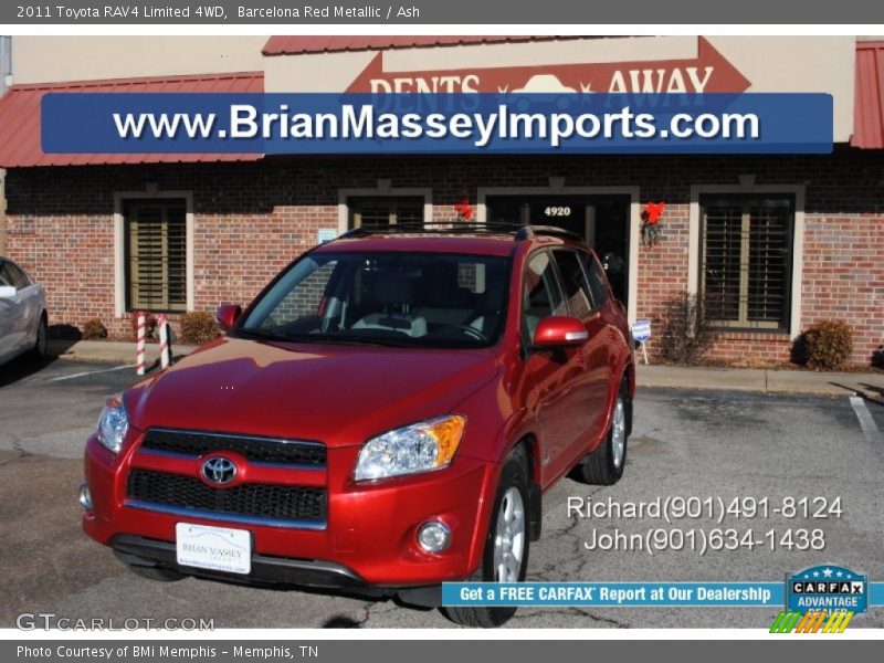 Barcelona Red Metallic / Ash 2011 Toyota RAV4 Limited 4WD