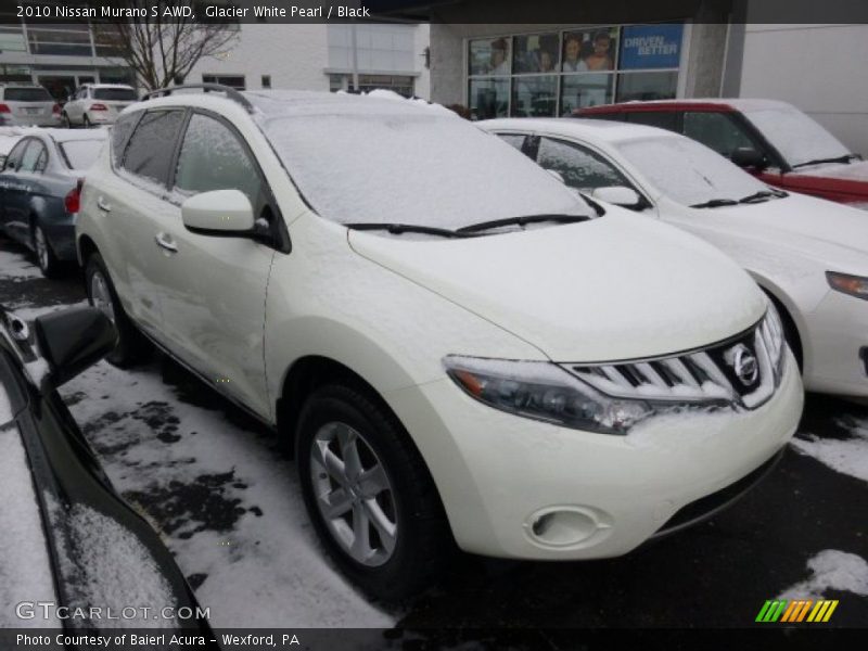Glacier White Pearl / Black 2010 Nissan Murano S AWD