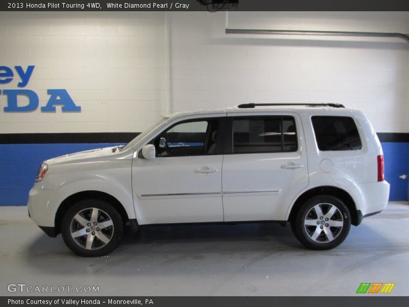 White Diamond Pearl / Gray 2013 Honda Pilot Touring 4WD