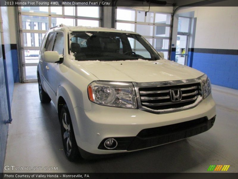 White Diamond Pearl / Gray 2013 Honda Pilot Touring 4WD