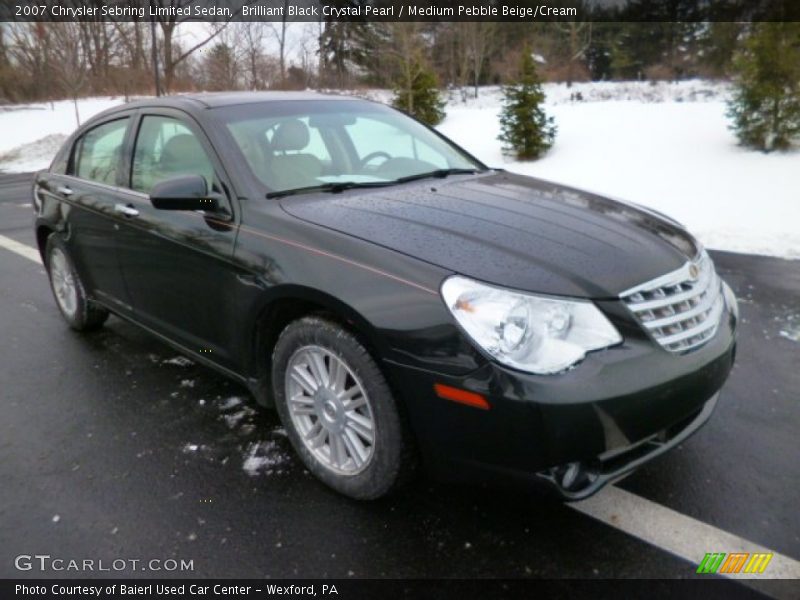 Brilliant Black Crystal Pearl / Medium Pebble Beige/Cream 2007 Chrysler Sebring Limited Sedan