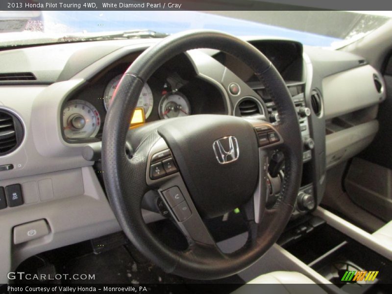 White Diamond Pearl / Gray 2013 Honda Pilot Touring 4WD