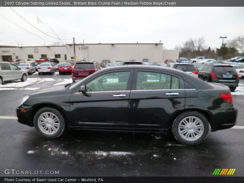 Brilliant Black Crystal Pearl / Medium Pebble Beige/Cream 2007 Chrysler Sebring Limited Sedan