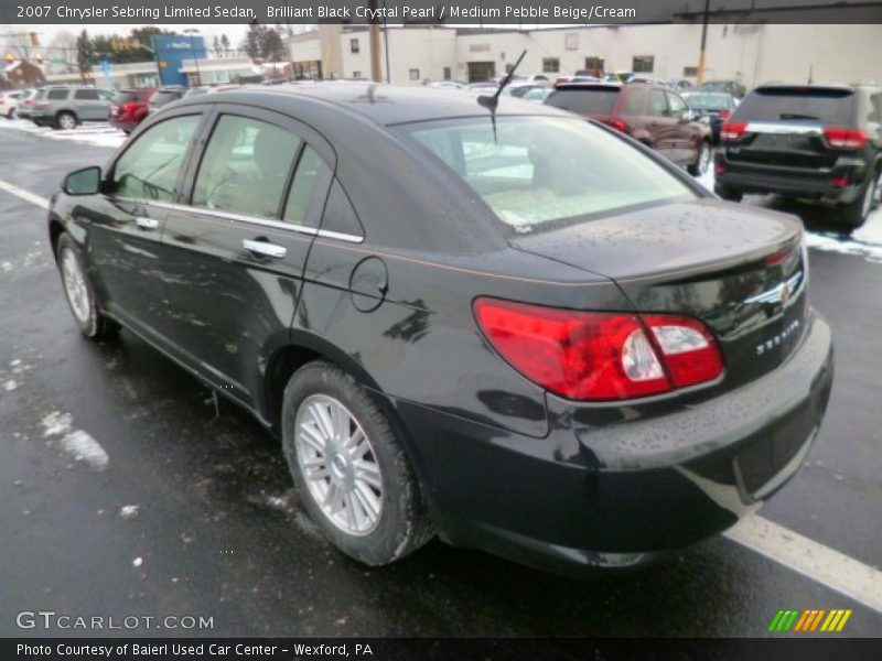 Brilliant Black Crystal Pearl / Medium Pebble Beige/Cream 2007 Chrysler Sebring Limited Sedan