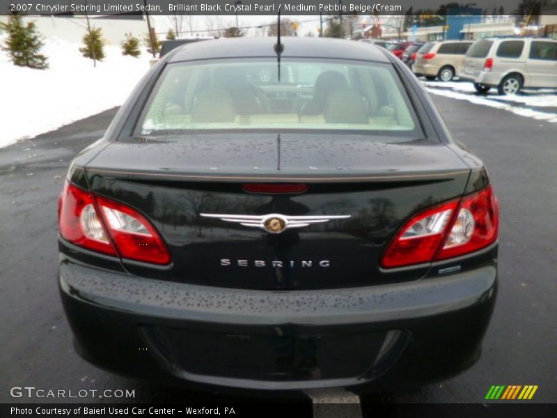 Brilliant Black Crystal Pearl / Medium Pebble Beige/Cream 2007 Chrysler Sebring Limited Sedan