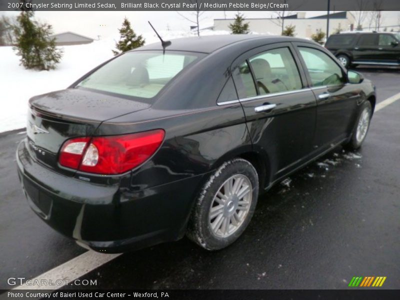 Brilliant Black Crystal Pearl / Medium Pebble Beige/Cream 2007 Chrysler Sebring Limited Sedan