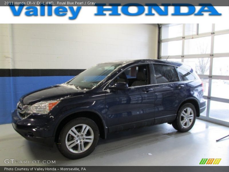 Royal Blue Pearl / Gray 2011 Honda CR-V EX-L 4WD