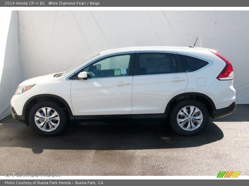 White Diamond Pearl / Beige 2014 Honda CR-V EX