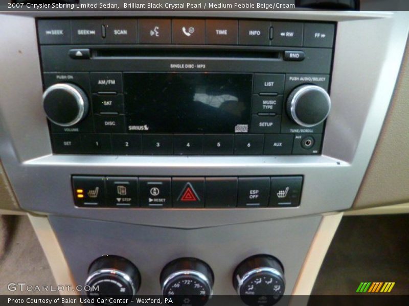 Brilliant Black Crystal Pearl / Medium Pebble Beige/Cream 2007 Chrysler Sebring Limited Sedan