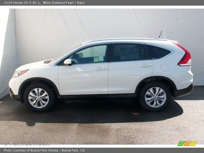 White Diamond Pearl / Black 2014 Honda CR-V EX-L