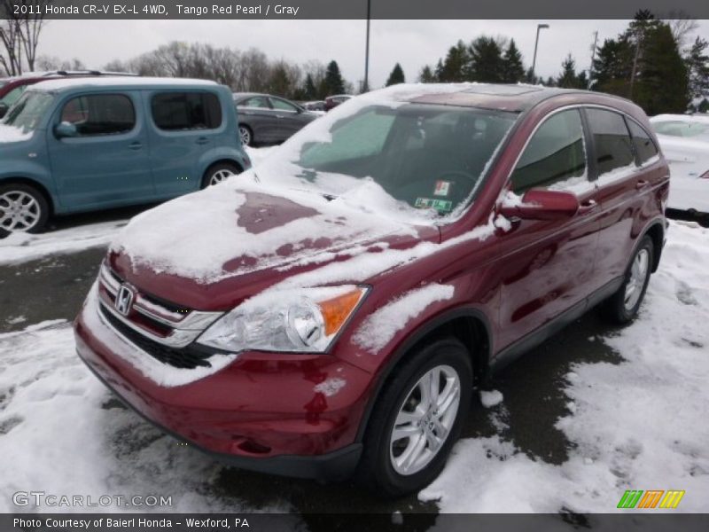 Tango Red Pearl / Gray 2011 Honda CR-V EX-L 4WD