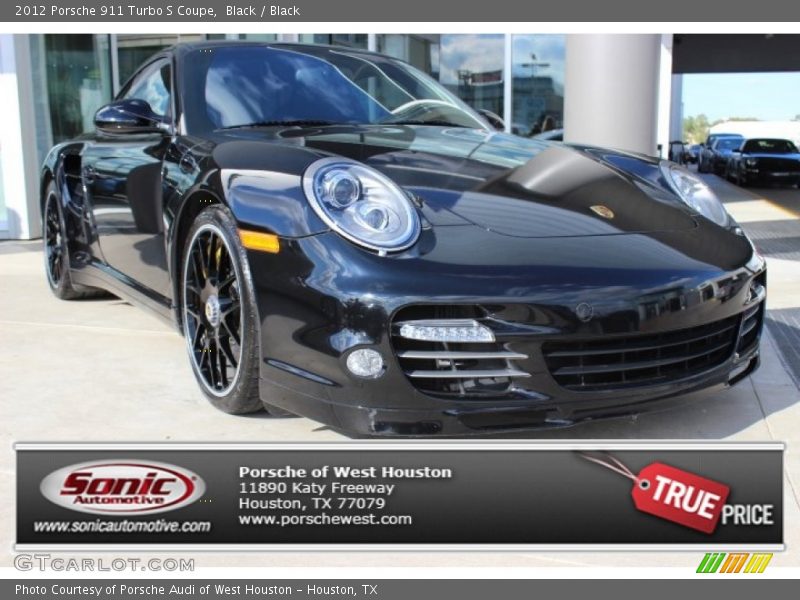 Black / Black 2012 Porsche 911 Turbo S Coupe