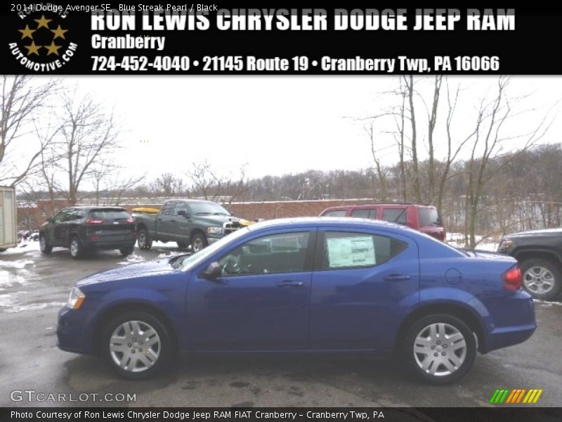 Blue Streak Pearl / Black 2014 Dodge Avenger SE