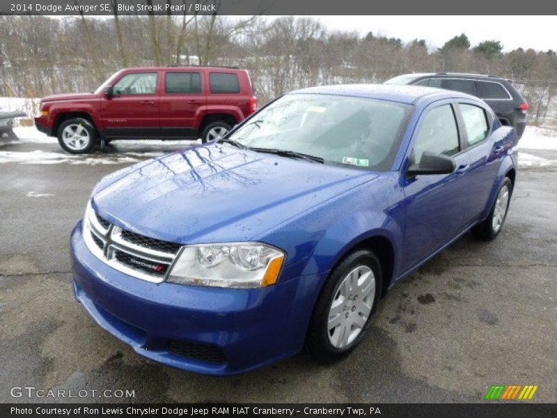 Blue Streak Pearl / Black 2014 Dodge Avenger SE