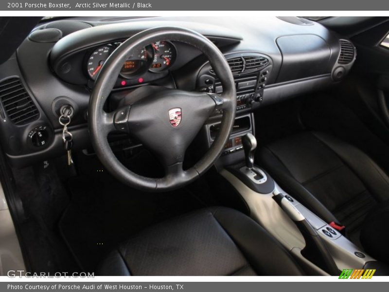 Arctic Silver Metallic / Black 2001 Porsche Boxster