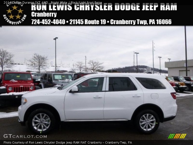 Bright White / Black/Light Frost Beige 2014 Dodge Durango SXT AWD